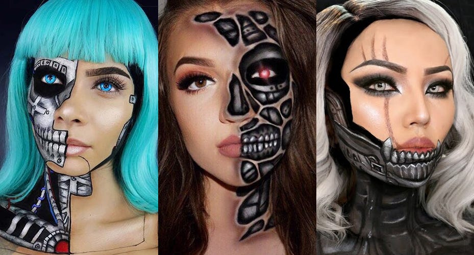 2023 Robot Cyber Halloween Makeup