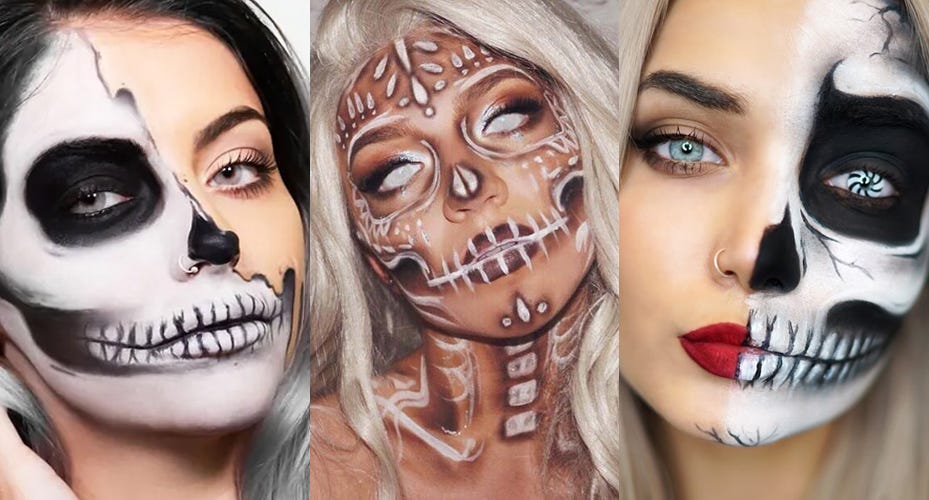 2023 Skeleton Halloween Makeup