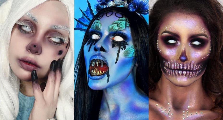 2023 Halloween Makeup Looks with Safe White Contact Lenses