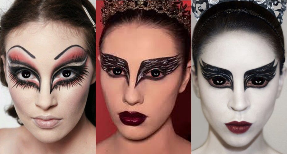 2023 Halloween Makeup - Black Swan with Black Contact Lenses