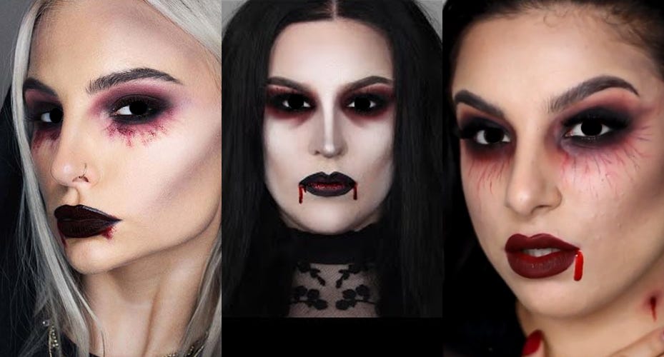 2023 Halloween Makeup - Vampire with Black Contact Lenses