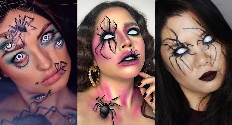 2023 Halloween - Spider Makeup with Safe White Contact Lenses