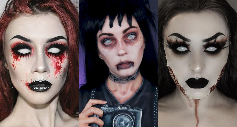 2023 Halloween - Zombie Makeup with Safe White Contact Lenses