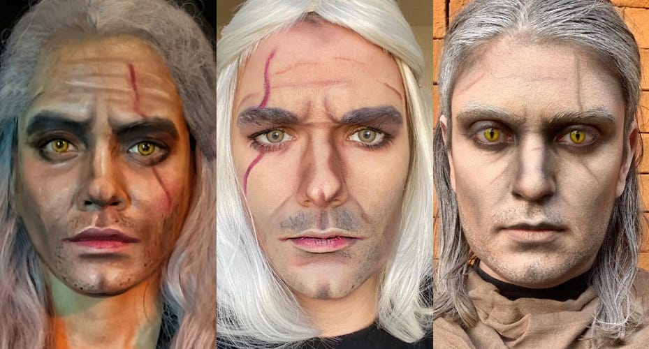 Geralt of Rivia Cosplay Halloween Makeup Tutorial 2023