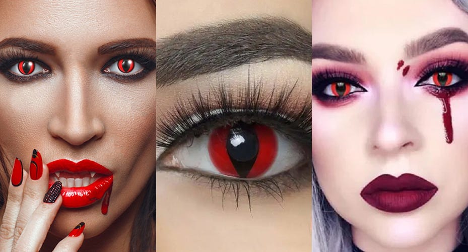 Top 10 Scary Lenses For Halloween 2023 - #1 Red Cat Eye Lenses