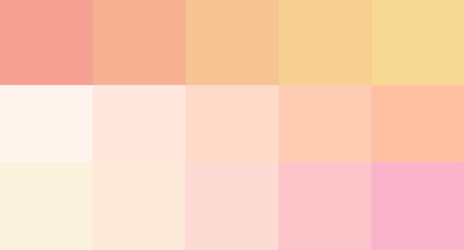 2024 Color of The Year - Peach Fuzz Palette